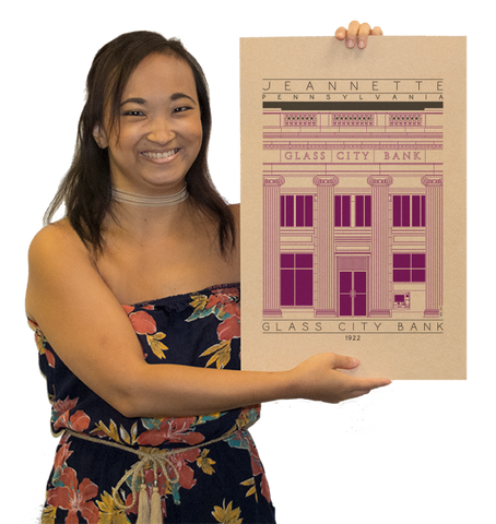 Glass City Bank - 1922 Purple Digital Print