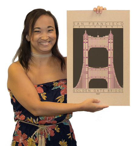 Golden Gate Bridge - 1937 Purple Digital Print