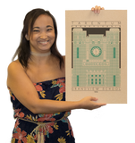 Grandview School - 1915 Green Digital Print