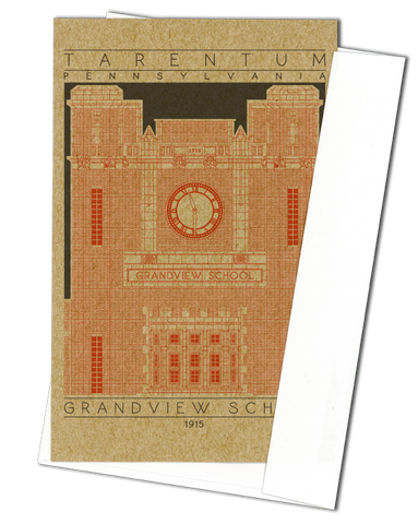 Grandview School - 1915 Orange Miniature Digital Print