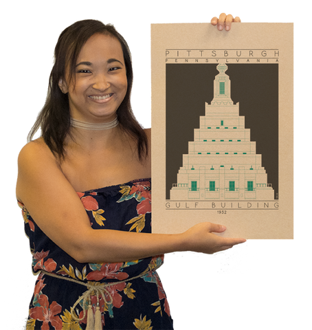 Gulf Building - 1932 Green Digital Print