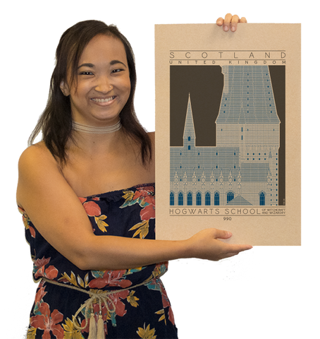 Hogwarts School of Witchcraft and Wizardry - Ravenclaw Blue Digital Print