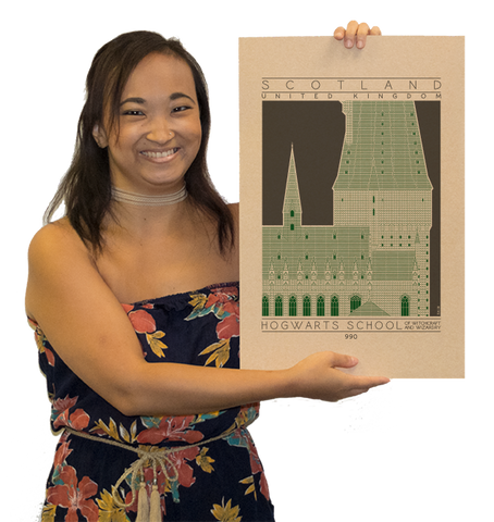 Hogwarts School of Witchcraft and Wizardry - Slytherin Green Digital Print