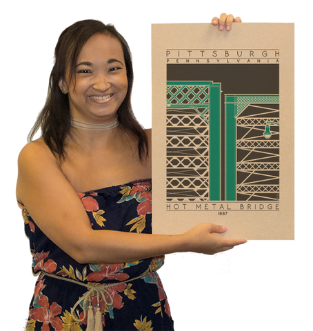 Hot Metal Bridge - 1887 Green Digital Print