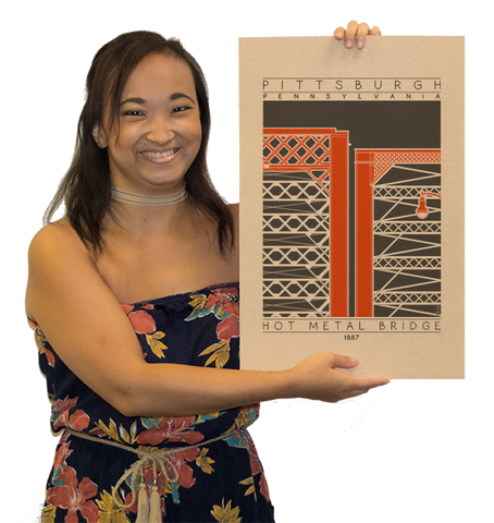 Hot Metal Bridge - 1887 Orange Digital Print