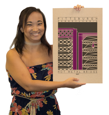 Hot Metal Bridge - 1887 Purple Digital Print