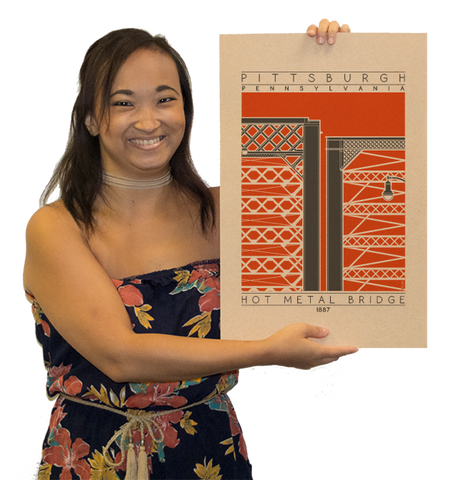 Hot Metal Bridge - 1887 Orange Sky Digital Print