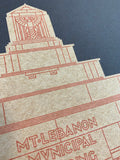 Mount Lebanon Municipal Building - 1930 Orange Digital Print