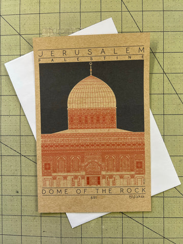Dome of the Rock - 691 Orange Miniature Digital Print