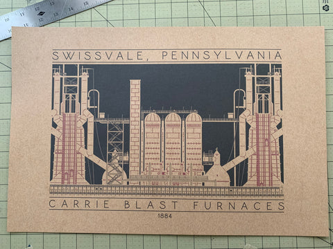 Carrie Blast Furnaces - 1884 Purple Digital Print