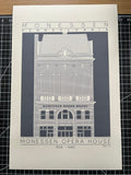 Monessen Opera House - 1904 - 1940 Black Digital Print