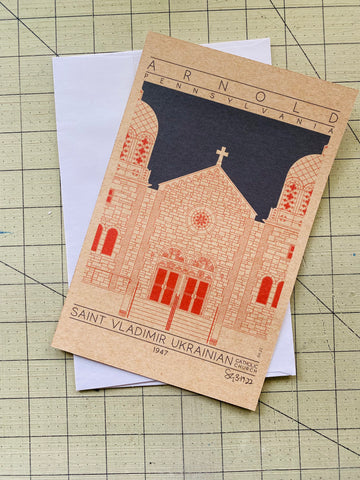 Saint Vladimir Ukrainian Catholic Church - 1947 Orange Miniature Digital Print