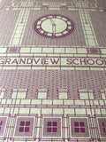 Grandview School - 1915 Purple Digital Print