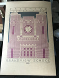 Grandview School - 1915 Purple Digital Print