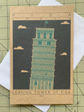 Leaning Tower of Pisa - 1372 Green Miniature Digital Print