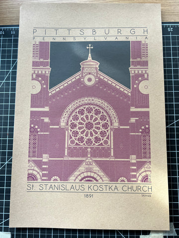 Saint Stanislaus Kostka Church - 1891 Purple Digital Print