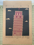 Leaning Tower of Pisa - 1372 Purple Digital Print