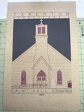 Saint Paul's German Evangelical Lutheran Church - 1889 Purple Digital Print