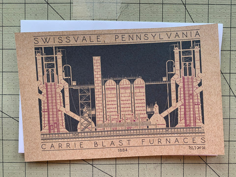 Carrie Blast Furnaces - 1884 Purple Miniature Digital Print