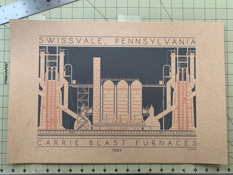 Carrie Blast Furnaces - 1884 Orange Digital Print