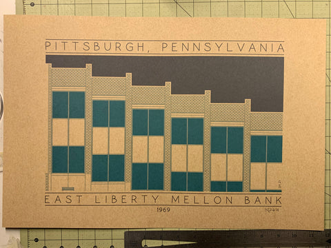 East Liberty Mellon Bank - 1969 Green Digital Print