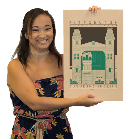 Duquesne Incline - 1877 Green Digital Print