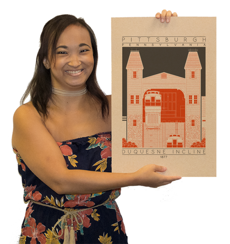 Duquesne Incline - 1877 Orange Digital Print