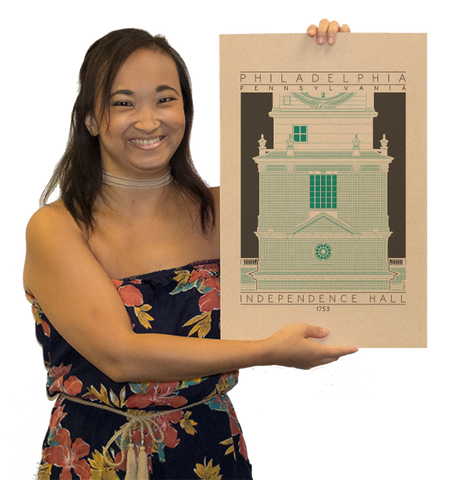 Independence Hall - 1753 Green Digital Print
