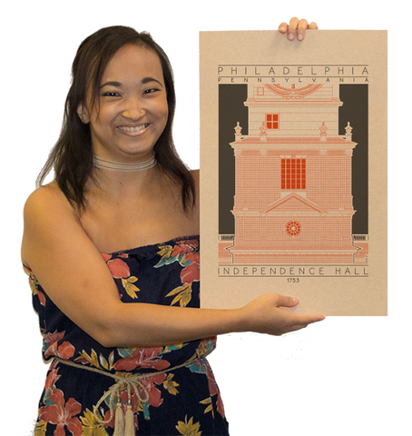 Independence Hall - 1753 Orange Digital Print