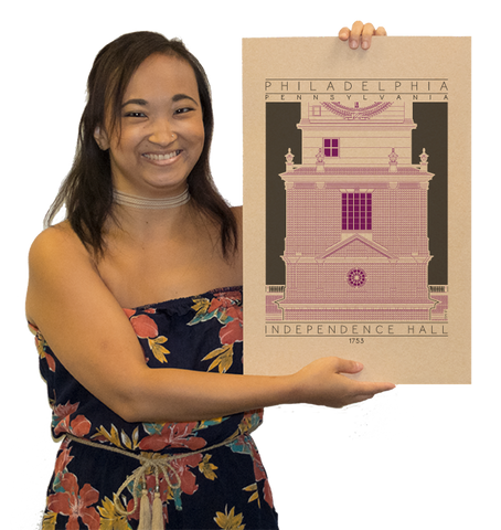 Independence Hall - 1753 Purple Digital Print