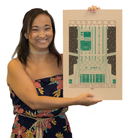 Johnstown Inclined Plane - 1891 Green Digital Print