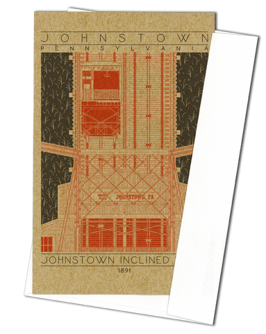 Johnstown Inclined Plane - 1891 Orange Miniature Digital Print