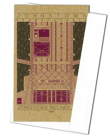 Johnstown Inclined Plane - 1891 Purple Miniature Digital Print