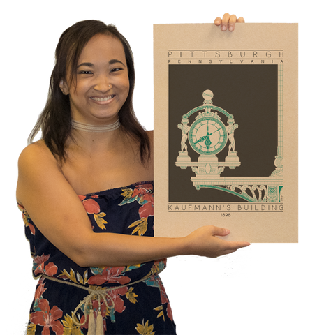 Kaufmann's Building - 1898 Green Digital Print