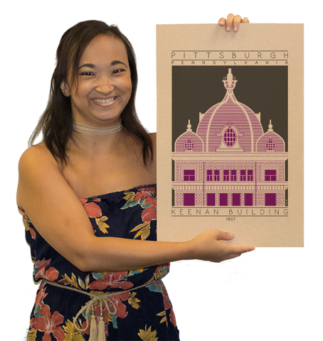 Keenan Building - 1907 Purple Digital Print