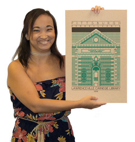 Lawrenceville Carnegie Library - 1898 Green Digital Print