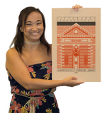 Lawrenceville Carnegie Library - 1898 Orange Digital Print