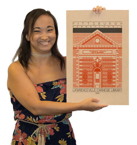 Lawrenceville Carnegie Library - 1898 Orange Digital Print