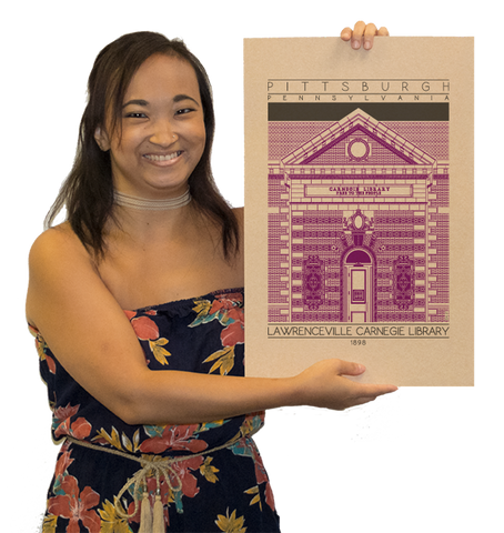 Lawrenceville Carnegie Library - 1898 Purple Digital Print