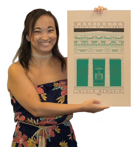 Lincoln Memorial - 1922 Green Digital Print