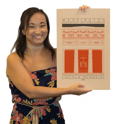 Lincoln Memorial - 1922 Orange Digital Print