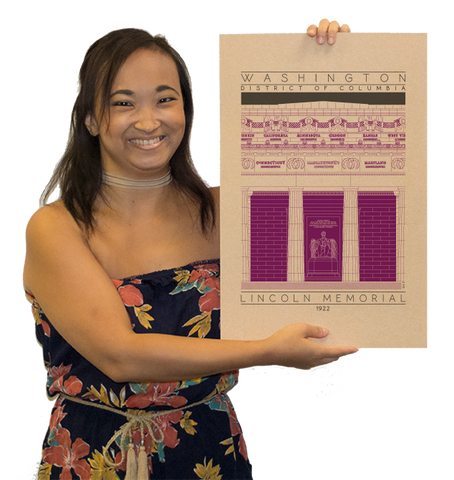 Lincoln Memorial - 1922 Purple Digital Print