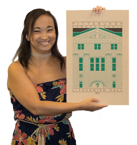 Lithuanian Hall - 1870 Green Digital Print