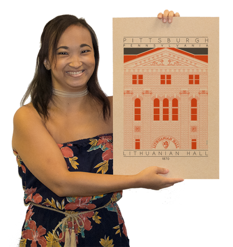 Lithuanian Hall - 1870 Orange Digital Print