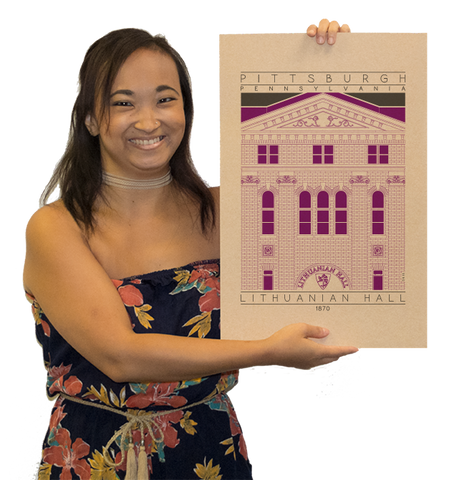 Lithuanian Hall - 1870 Purple Digital Print