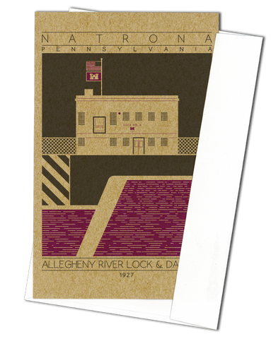 Allegheny River Lock & Dam No. 4 - 1927 Purple Miniature Digital Print