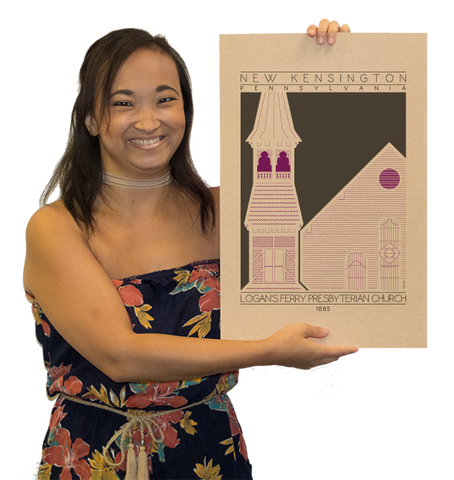 Logan's Ferry Presbyterian Church - 1885 Purple Digital Print