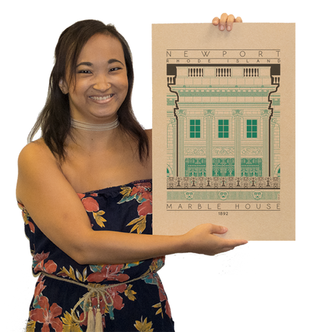 Marble House - 1892 Green Digital Print