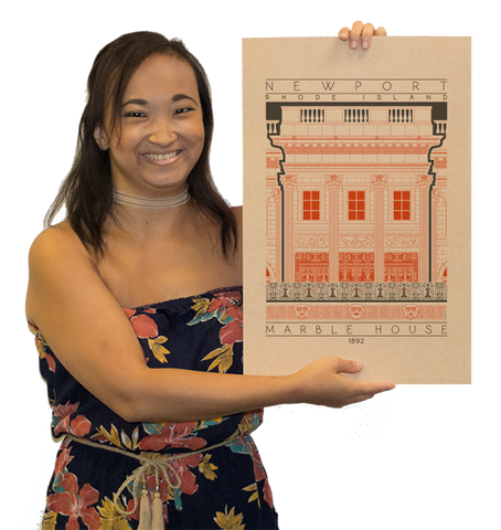 Marble House - 1892 Orange Digital Print