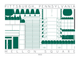 Mellon Square - 1955 Green Screenprint